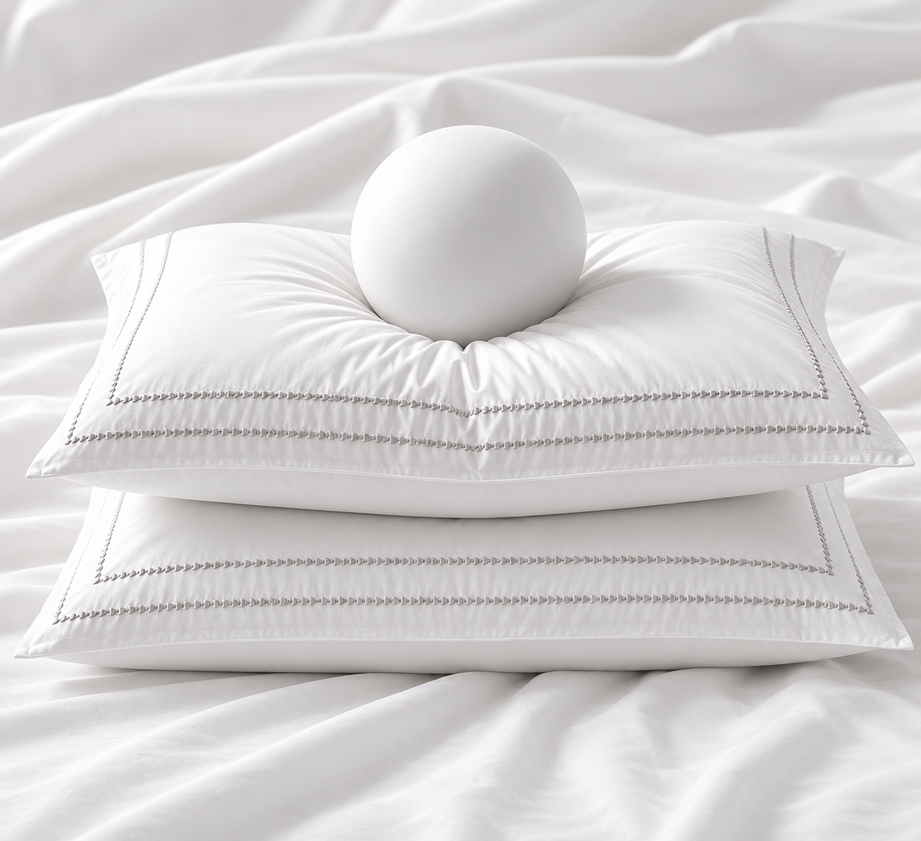 Close-up detail of the white 400TC king flat sheet fabric