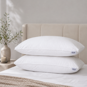 Soft white King pillow with 100% cotton cover