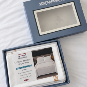 600TC white king-size bedsheet set styled on a neatly dressed bed