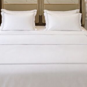 400TC white king bedsheet set arranged neatly in a flat lay