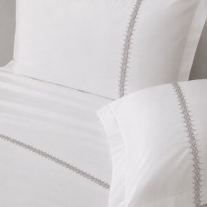 400TC white king-size bedsheet set styled on a neatly dressed bed